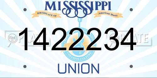 1422234 Mississippi License Plate