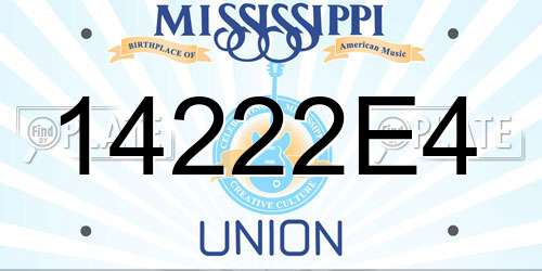14222E4 Mississippi License Plate