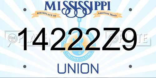 14222Z9 Mississippi License Plate