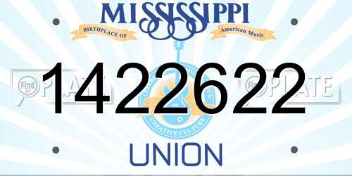 1422622 Mississippi License Plate