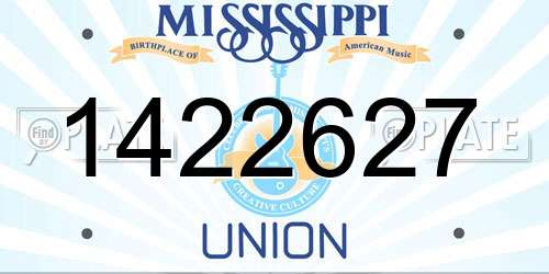 1422627 Mississippi License Plate