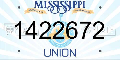 1422672 Mississippi License Plate