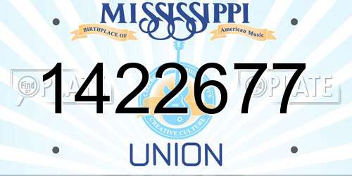 1422677 Mississippi License Plate
