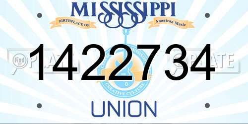 1422734 Mississippi License Plate