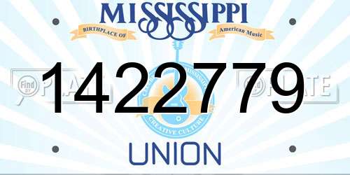 1422779 Mississippi License Plate
