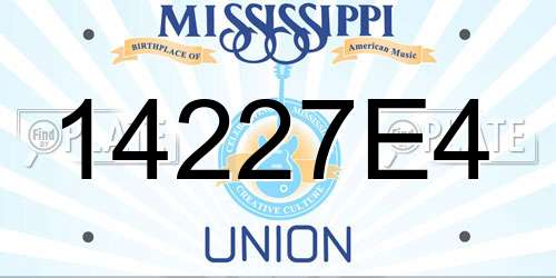 14227E4 Mississippi License Plate
