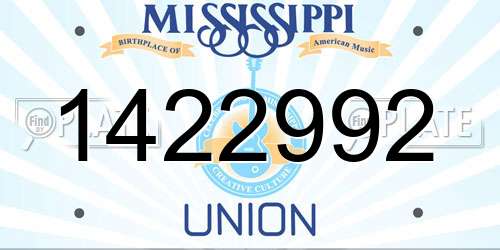 1422992 Mississippi License Plate