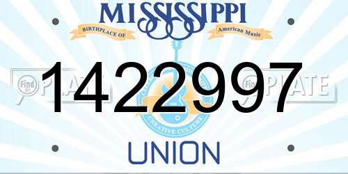 1422997 Mississippi License Plate