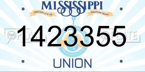 1423355 Mississippi License Plate