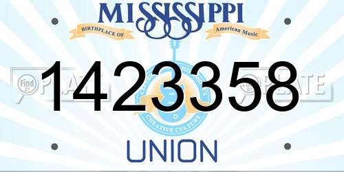 1423358 Mississippi License Plate