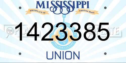 1423385 Mississippi License Plate