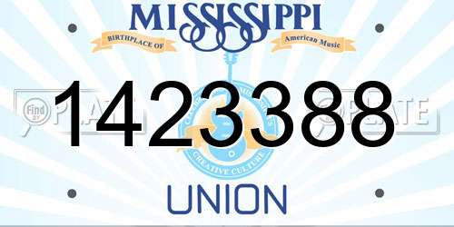 1423388 Mississippi License Plate