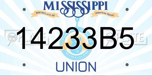 14233B5 Mississippi License Plate