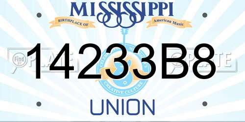 14233B8 Mississippi License Plate
