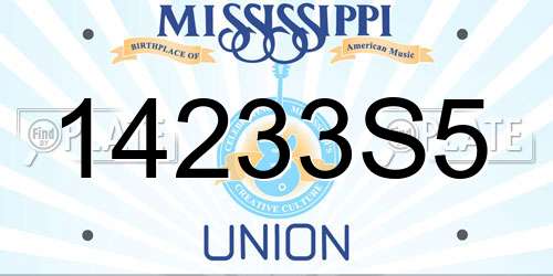 14233S5 Mississippi License Plate