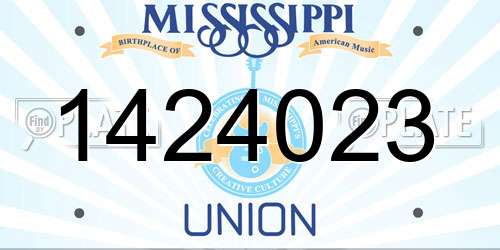 1424023 Mississippi License Plate