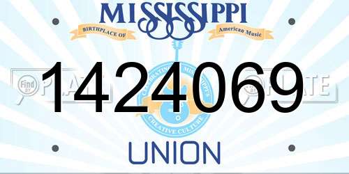1424069 Mississippi License Plate