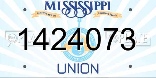 1424073 Mississippi License Plate