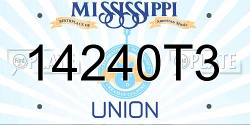 14240T3 Mississippi License Plate