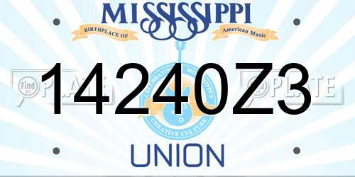 14240Z3 Mississippi License Plate