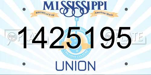 1425195 Mississippi License Plate