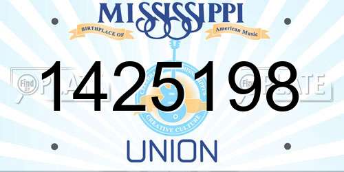 1425198 Mississippi License Plate