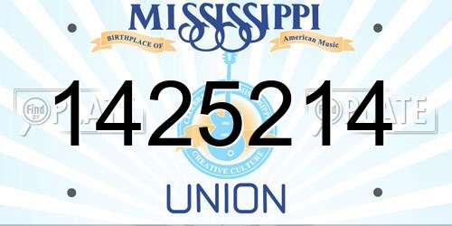 1425214 Mississippi License Plate