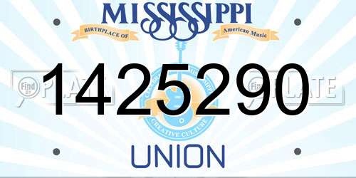 1425290 Mississippi License Plate