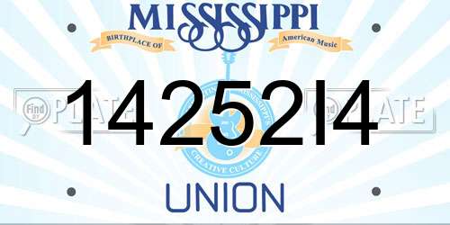 14252I4 Mississippi License Plate