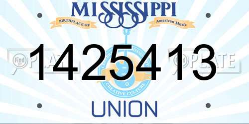 1425413 Mississippi License Plate