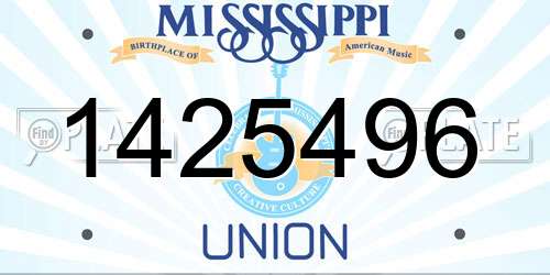 1425496 Mississippi License Plate