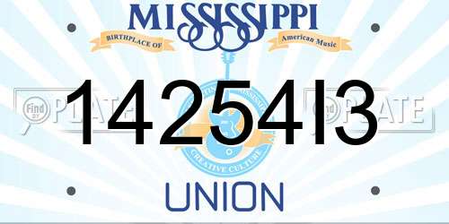 14254I3 Mississippi License Plate