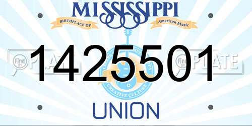 1425501 Mississippi License Plate