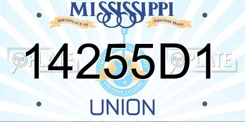 14255D1 Mississippi License Plate
