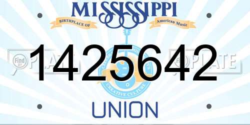 1425642 Mississippi License Plate