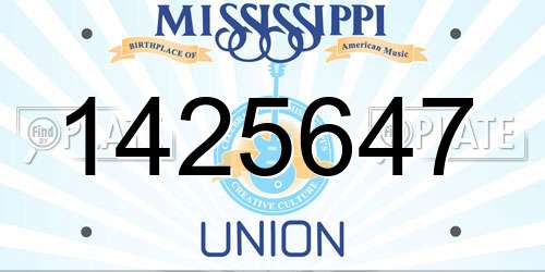 1425647 Mississippi License Plate