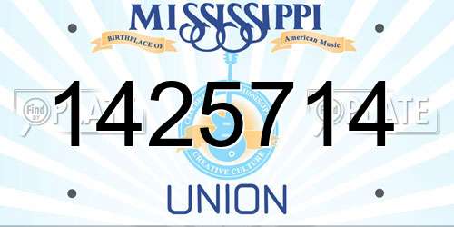 1425714 Mississippi License Plate