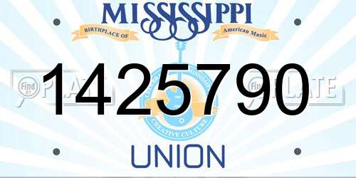 1425790 Mississippi License Plate
