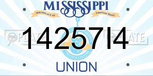 14257I4 Mississippi License Plate