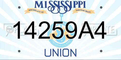 14259A4 Mississippi License Plate