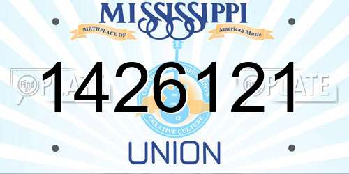 1426121 Mississippi License Plate