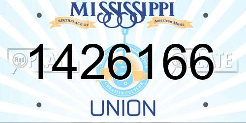 1426166 Mississippi License Plate