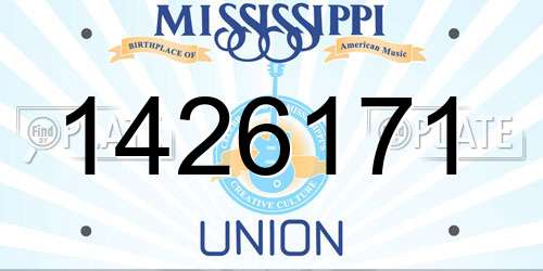 1426171 Mississippi License Plate