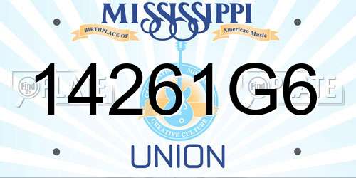 14261G6 Mississippi License Plate