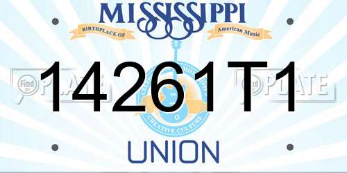 14261T1 Mississippi License Plate