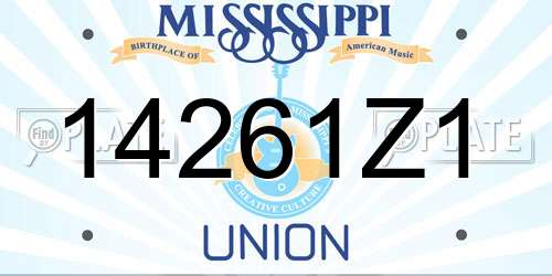 14261Z1 Mississippi License Plate