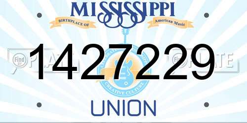 1427229 Mississippi License Plate