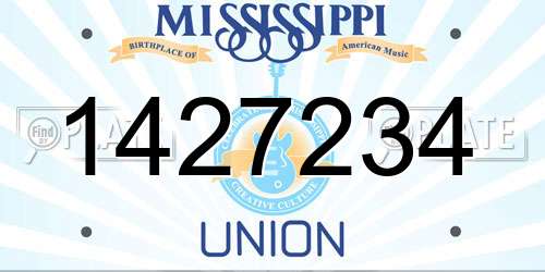 1427234 Mississippi License Plate