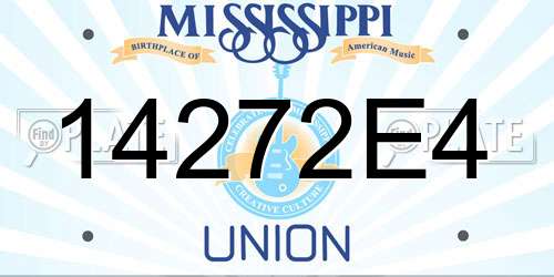 14272E4 Mississippi License Plate