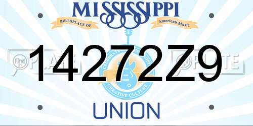 14272Z9 Mississippi License Plate